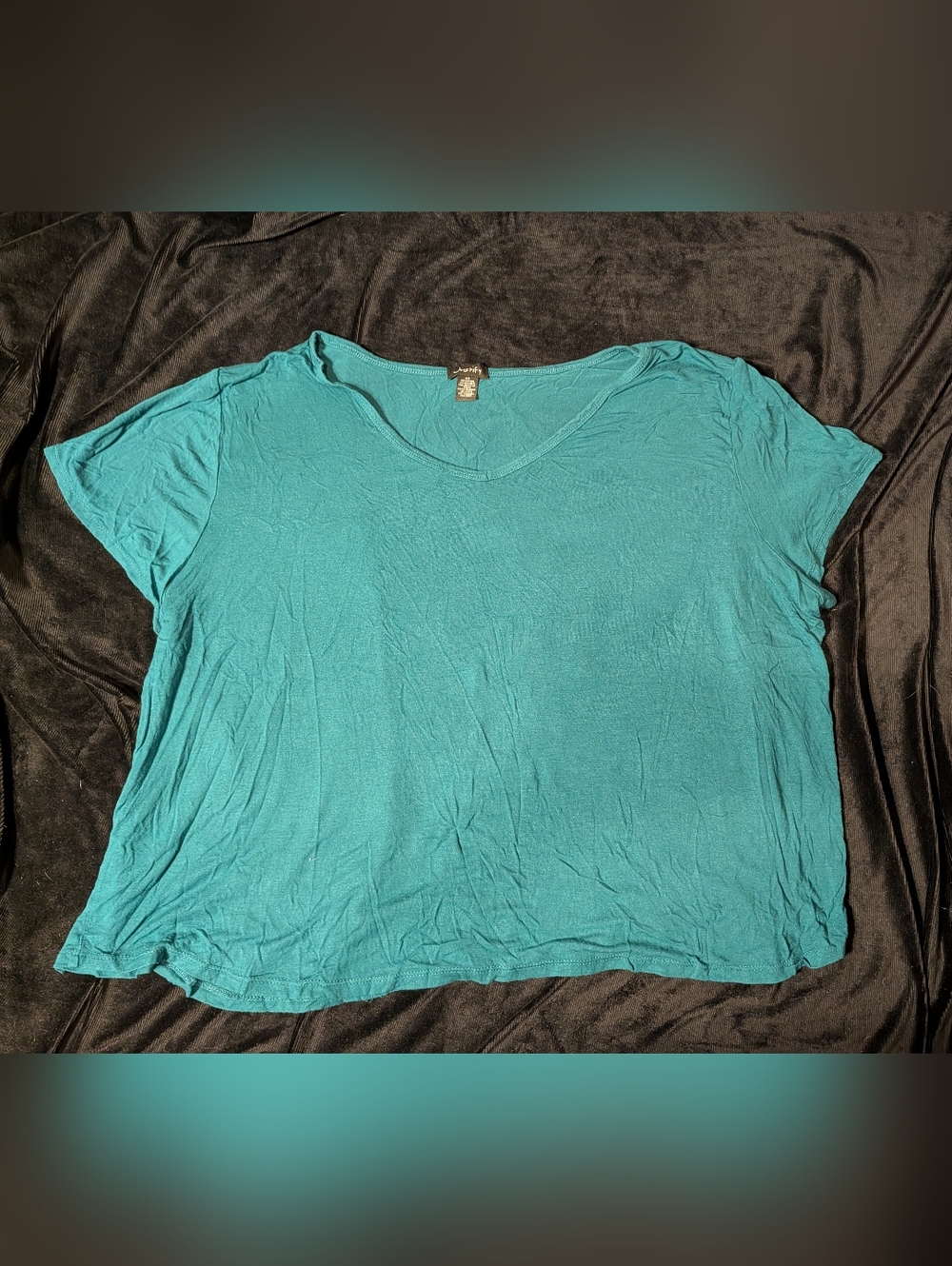 Justify Teal V-Neck Short Sleeve Women's Tee